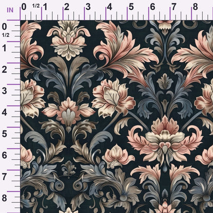 Midnight Filigree Pattern 9 Minky Fabric