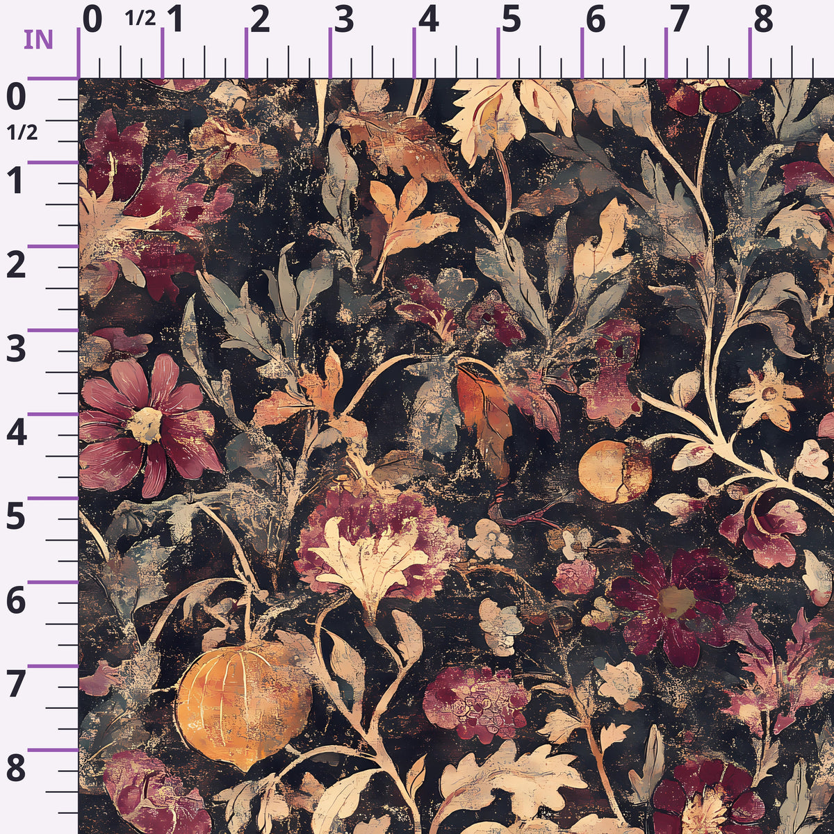 Midnight Harvest Garden Pattern 24 Minky Fabric