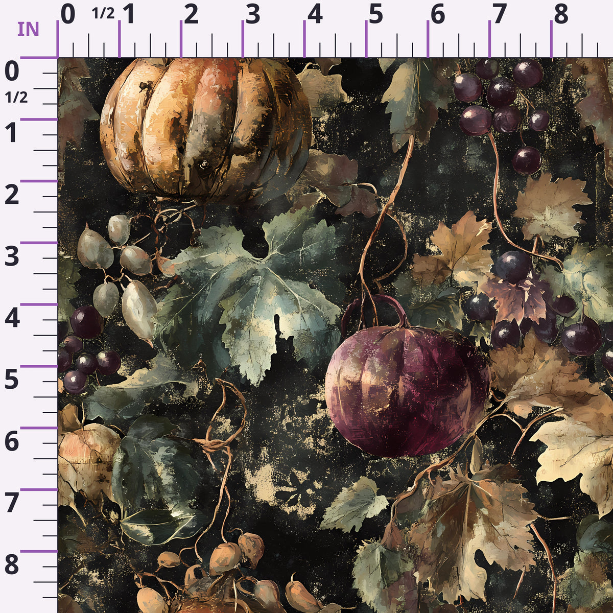 Midnight Harvest Garden Pattern 25 Minky Fabric