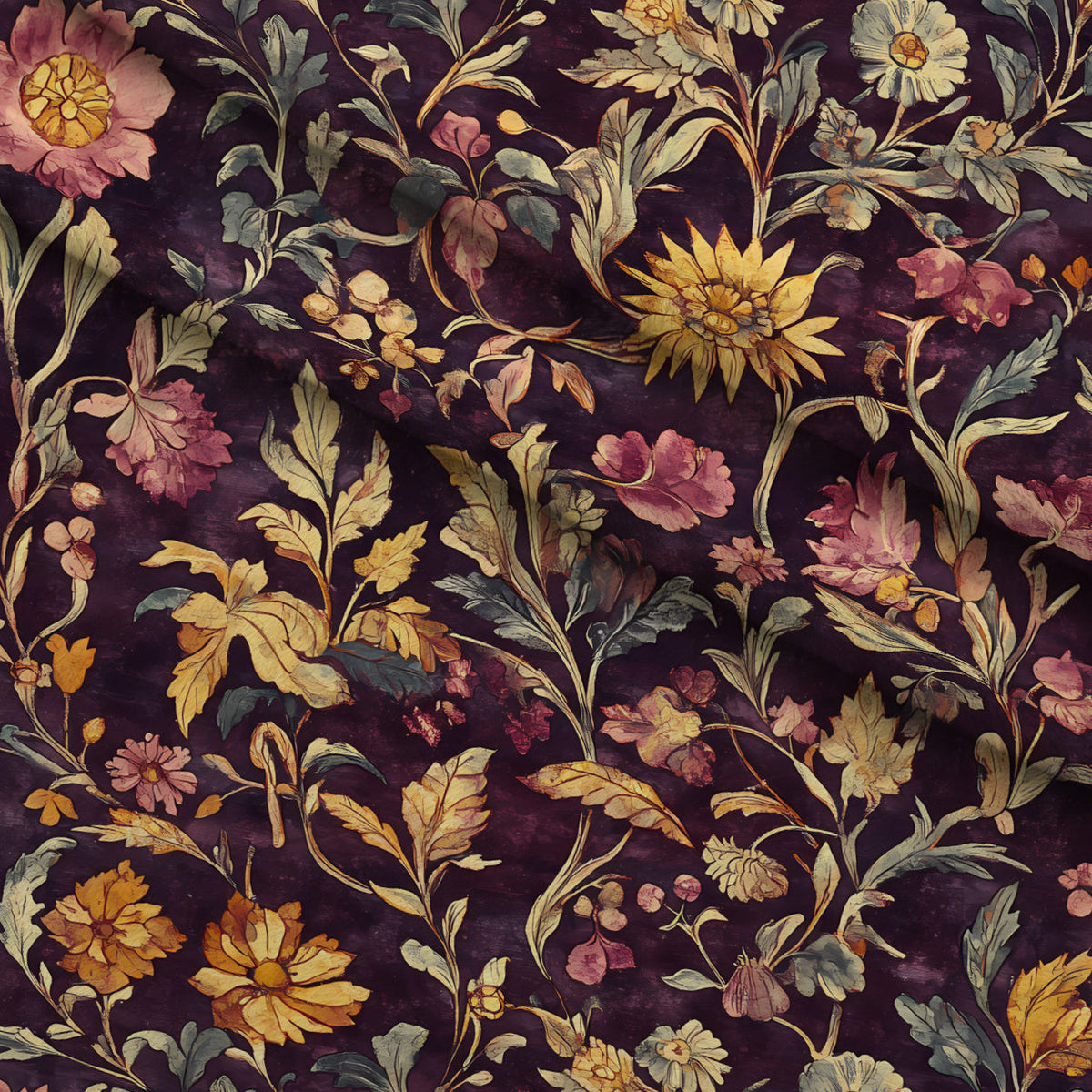 Midnight Harvest Garden Pattern 3 Minky Fabric