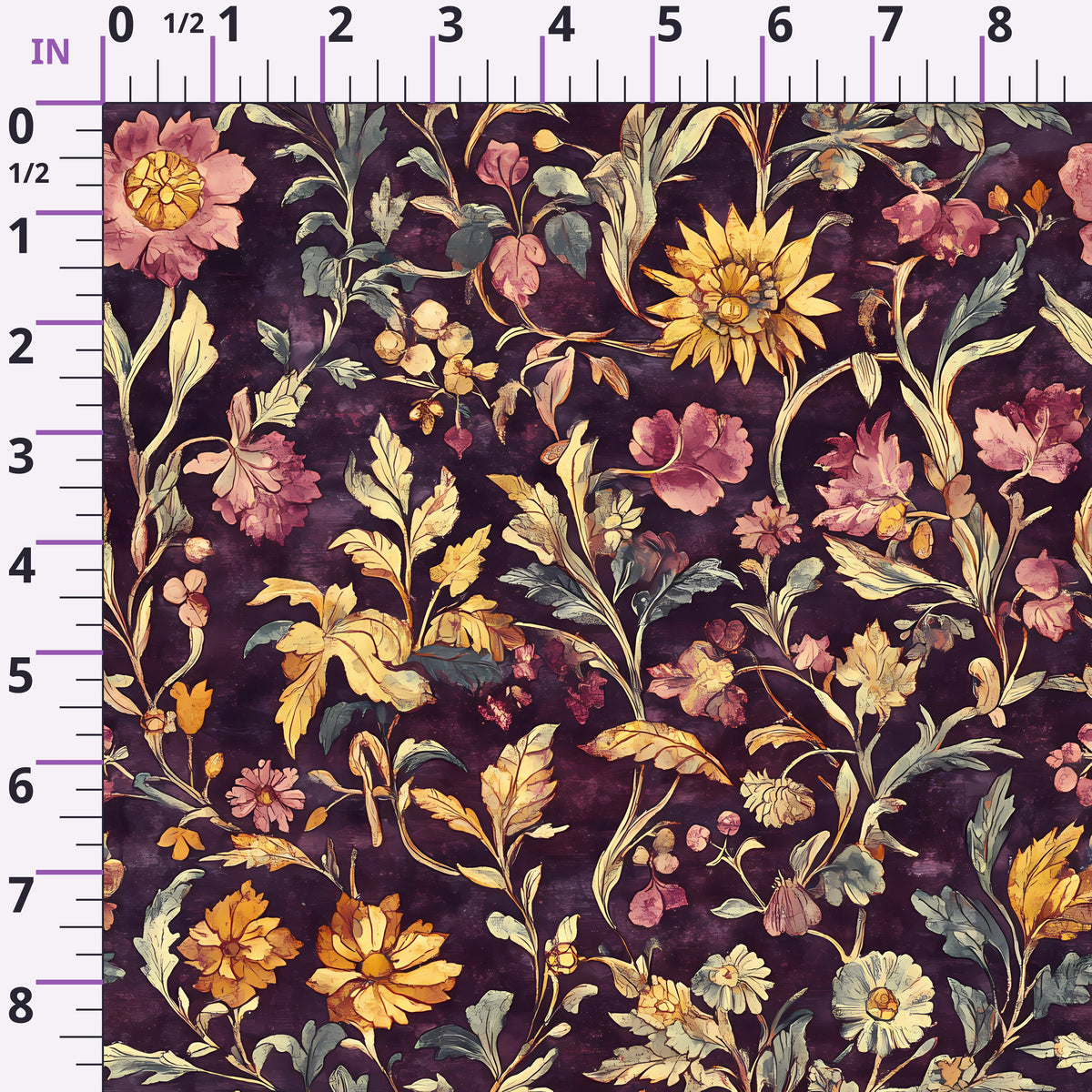 Midnight Harvest Garden Pattern 3 Minky Fabric