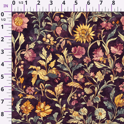 Midnight Harvest Garden Pattern 3 Minky Fabric