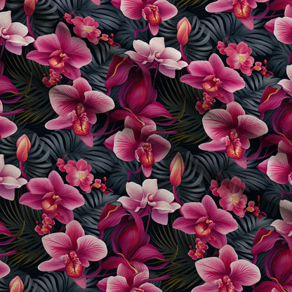 Midnight Jungle Blooms Pattern 1 Minky Fabric