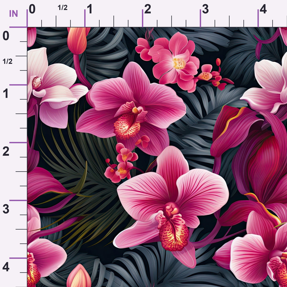 Midnight Jungle Blooms Pattern 1 Minky Fabric