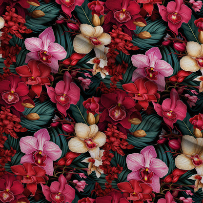 Midnight Jungle Blooms Pattern 11 Minky Fabric