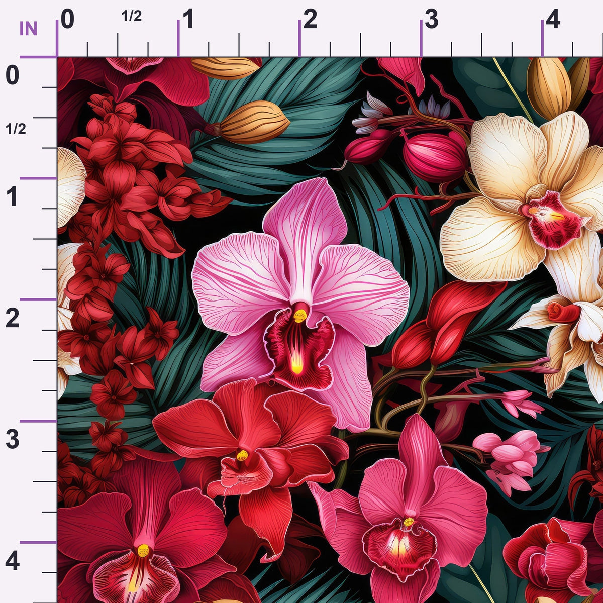 Midnight Jungle Blooms Pattern 11 Minky Fabric
