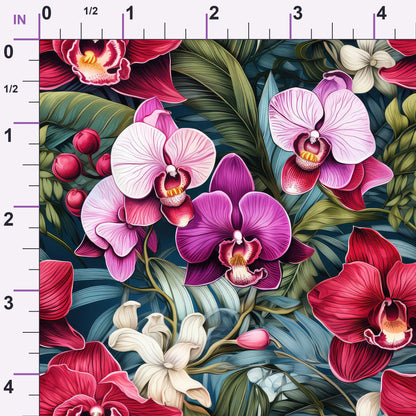 Midnight Jungle Blooms Pattern 12 Minky Fabric