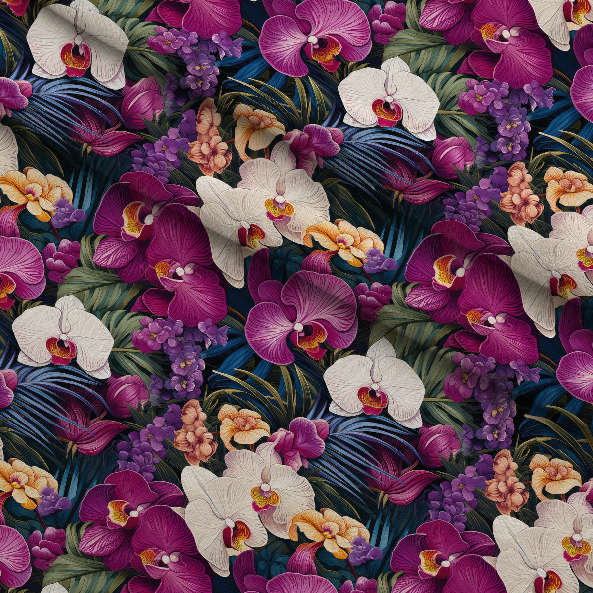 Midnight Jungle Blooms Pattern 2 Minky Fabric