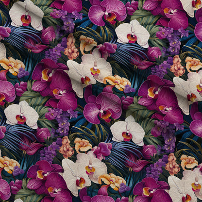Midnight Jungle Blooms Pattern 2 Minky Fabric