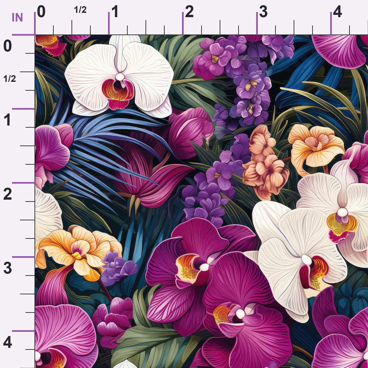 Midnight Jungle Blooms Pattern 2 Minky Fabric