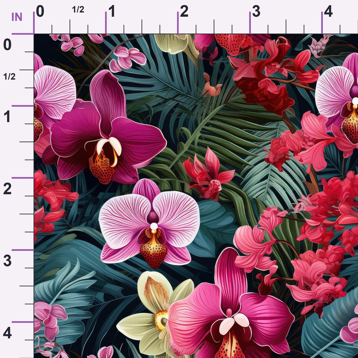 Midnight Jungle Blooms Pattern 3 Minky Fabric