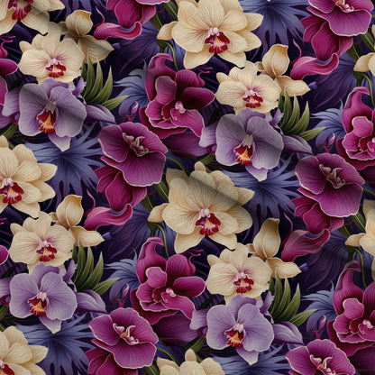 Midnight Jungle Blooms Pattern 4 Minky Fabric