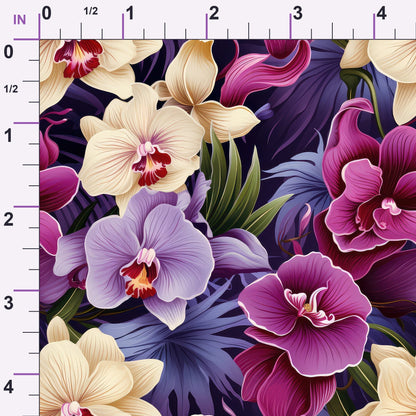 Midnight Jungle Blooms Pattern 4 Minky Fabric
