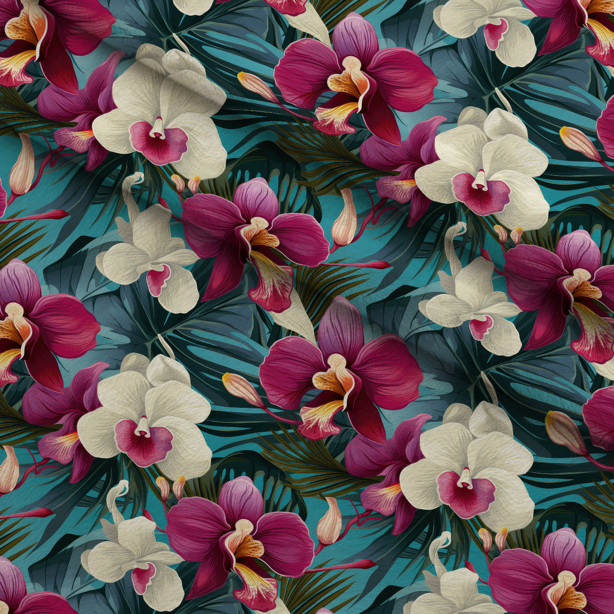 Midnight Jungle Blooms Pattern 5 Minky Fabric