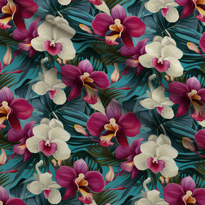 Midnight Jungle Blooms Pattern 5 Minky Fabric