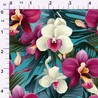 Midnight Jungle Blooms Pattern 5 Minky Fabric