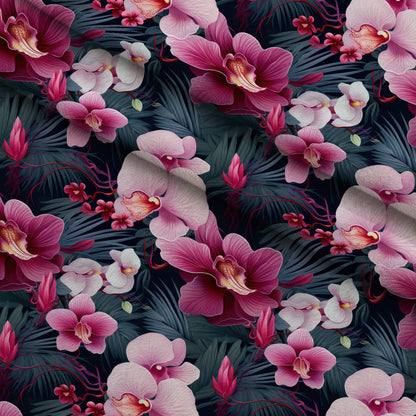 Midnight Jungle Blooms Pattern 7 Minky Fabric