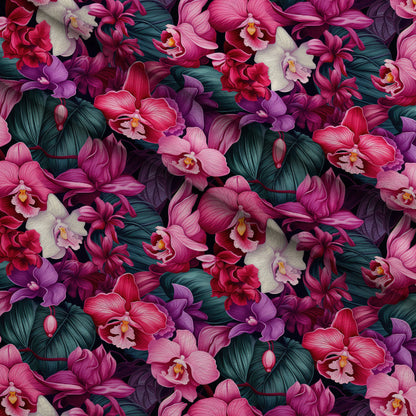 Midnight Jungle Blooms Pattern 8 Minky Fabric
