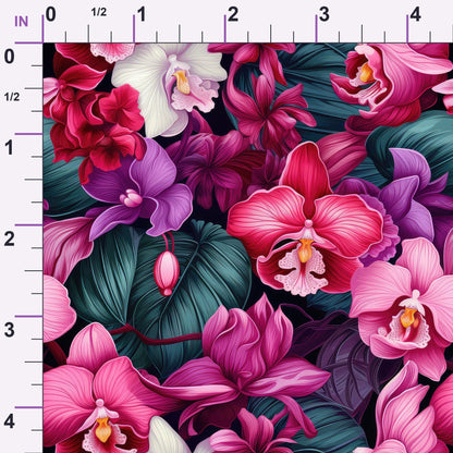 Midnight Jungle Blooms Pattern 8 Minky Fabric