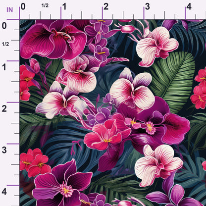 Midnight Jungle Blooms Pattern 9 Minky Fabric