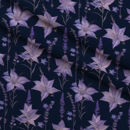 Midnight Lavender Pattern 1 Minky Fabric