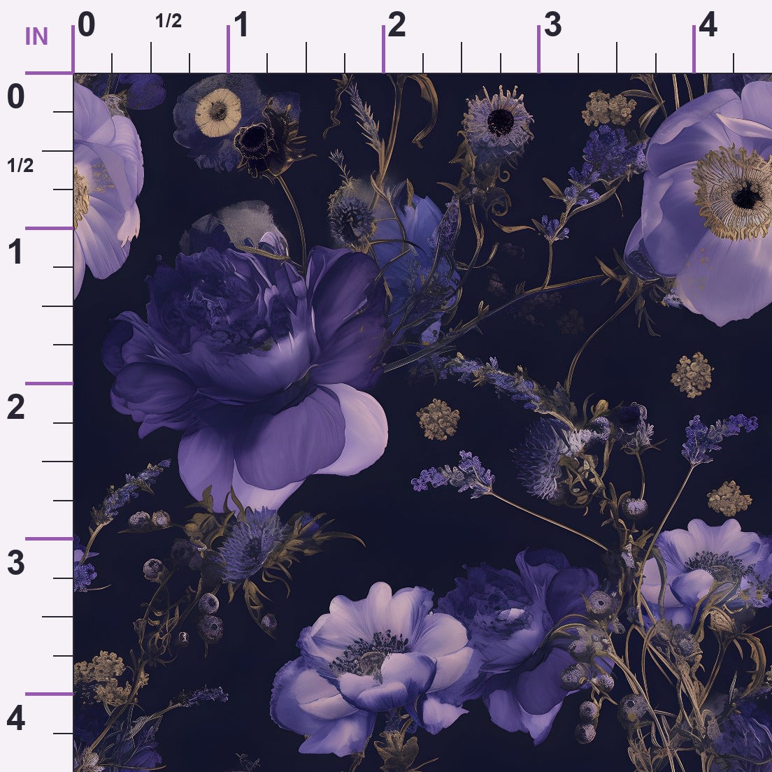 Midnight Lavender Pattern 12 Minky Fabric
