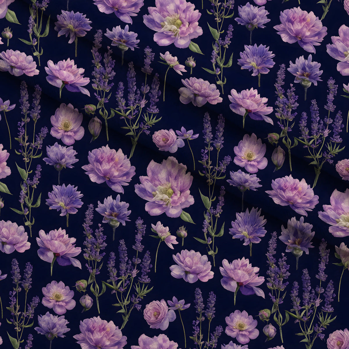 Midnight Lavender Pattern 15 Minky Fabric
