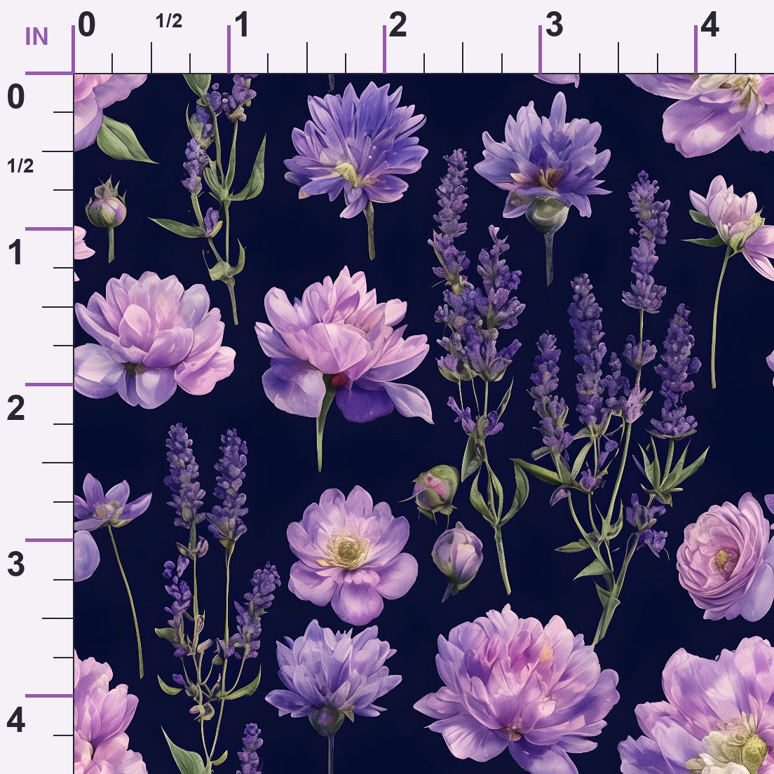 Midnight Lavender Pattern 15 Minky Fabric