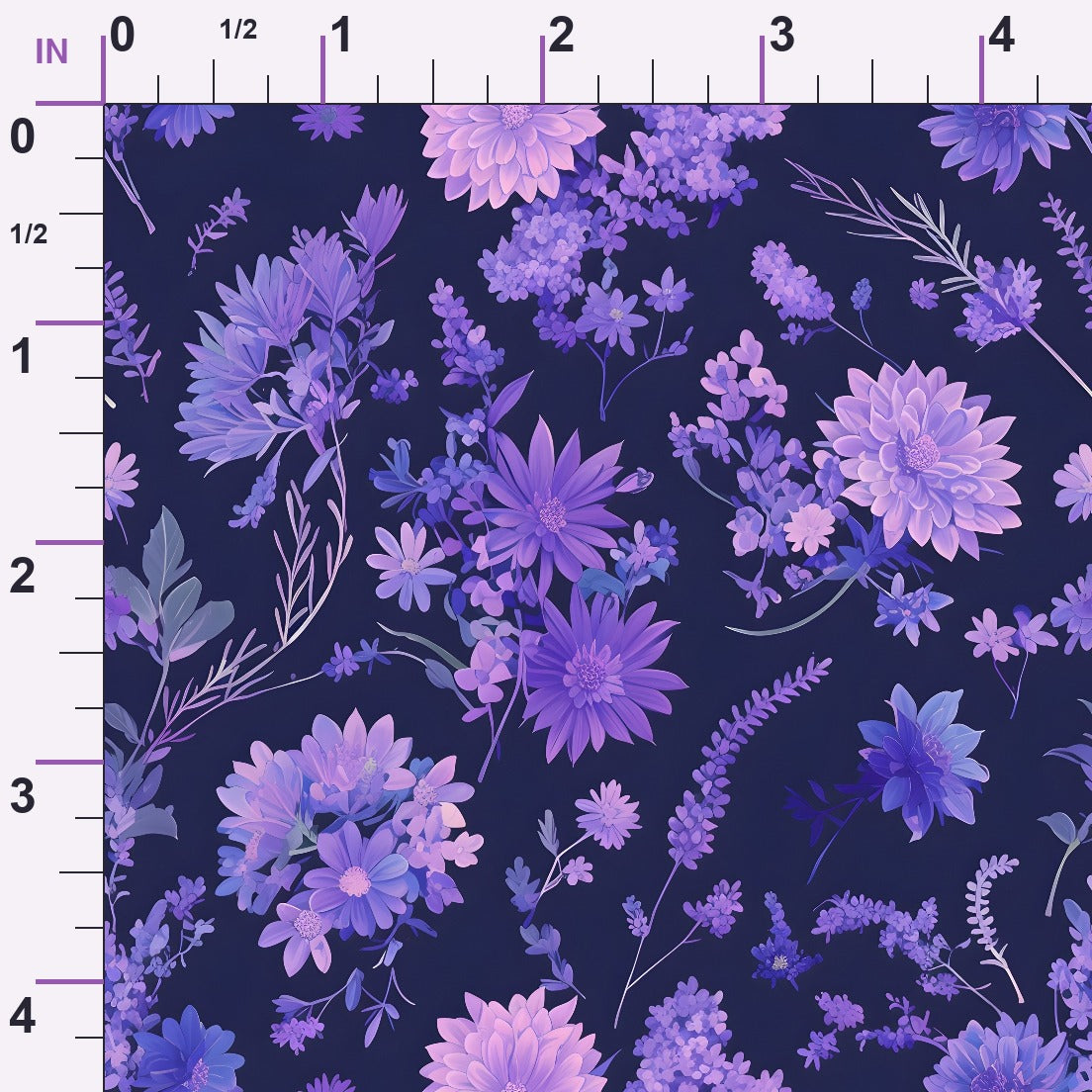 Midnight Lavender Pattern 2 Minky Fabric
