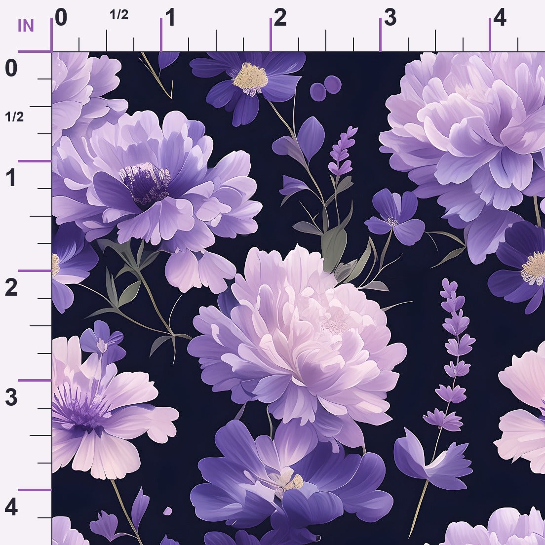 Midnight Lavender Pattern 3 Minky Fabric