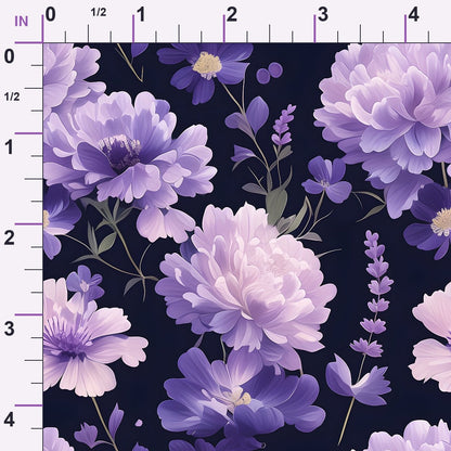 Midnight Lavender Pattern 3 Minky Fabric