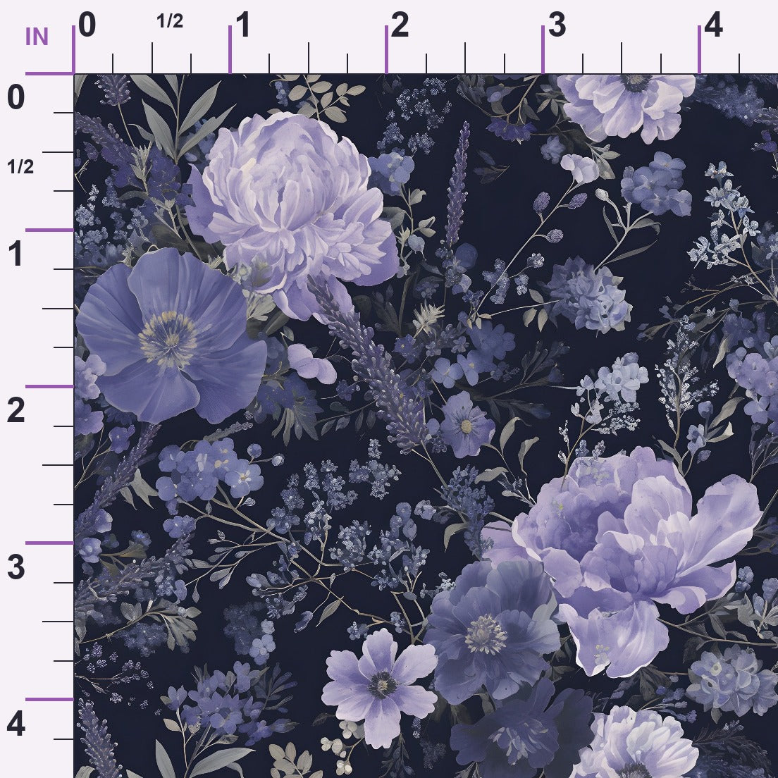 Midnight Lavender Pattern 4 Minky Fabric