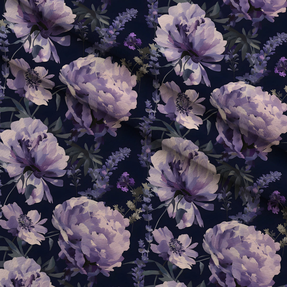 Midnight Lavender Pattern 5 Minky Fabric