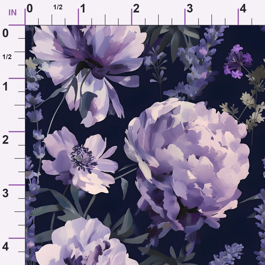 Midnight Lavender Pattern 5 Minky Fabric