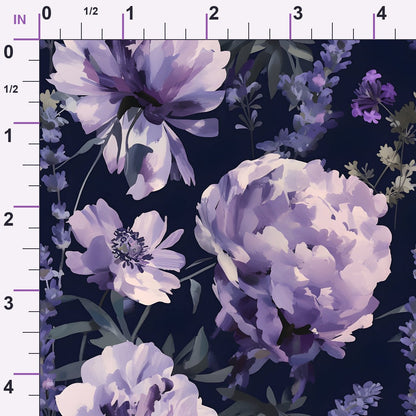 Midnight Lavender Pattern 5 Minky Fabric