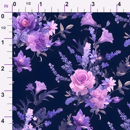 Midnight Lavender Pattern 8 Minky Fabric