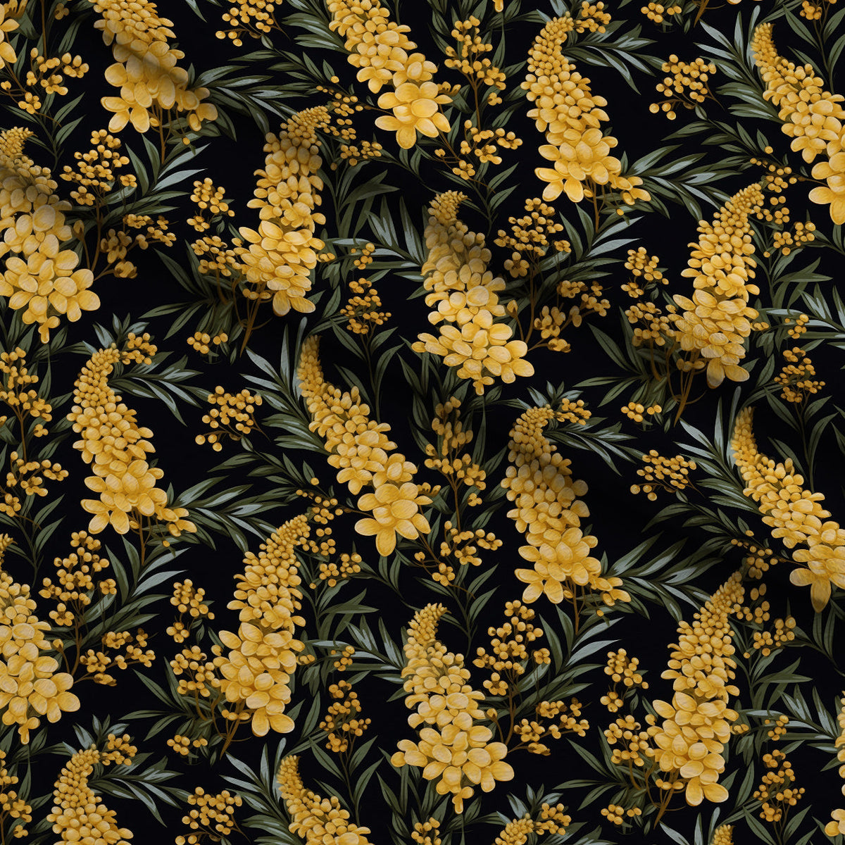 Midnight Mimosa Pattern 2 Minky Fabric
