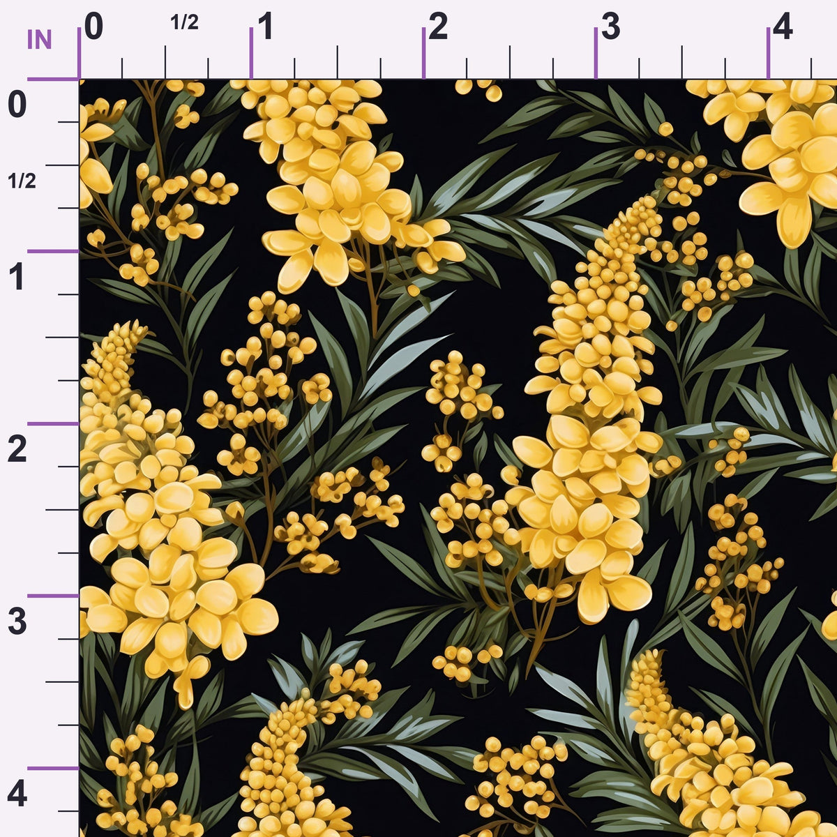 Midnight Mimosa Pattern 2 Minky Fabric