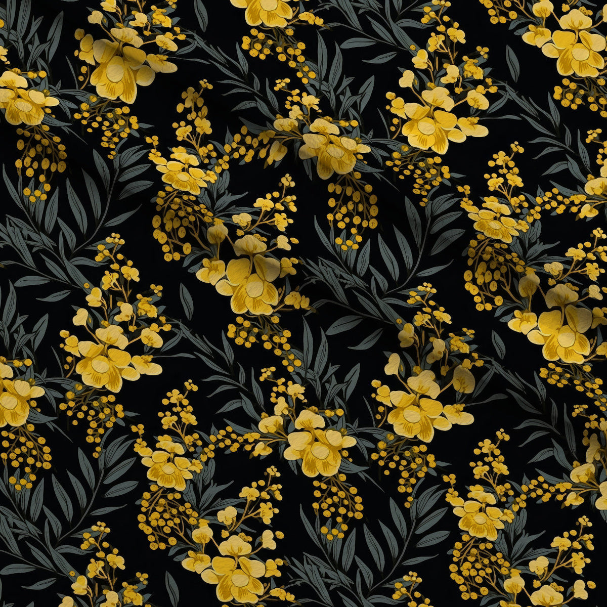 Midnight Mimosa Pattern 6 Minky Fabric