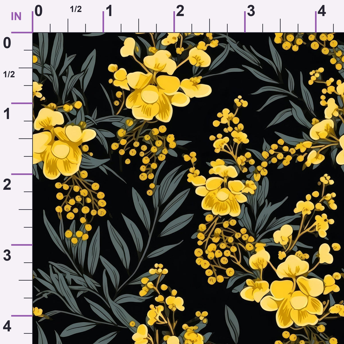 Midnight Mimosa Pattern 6 Minky Fabric