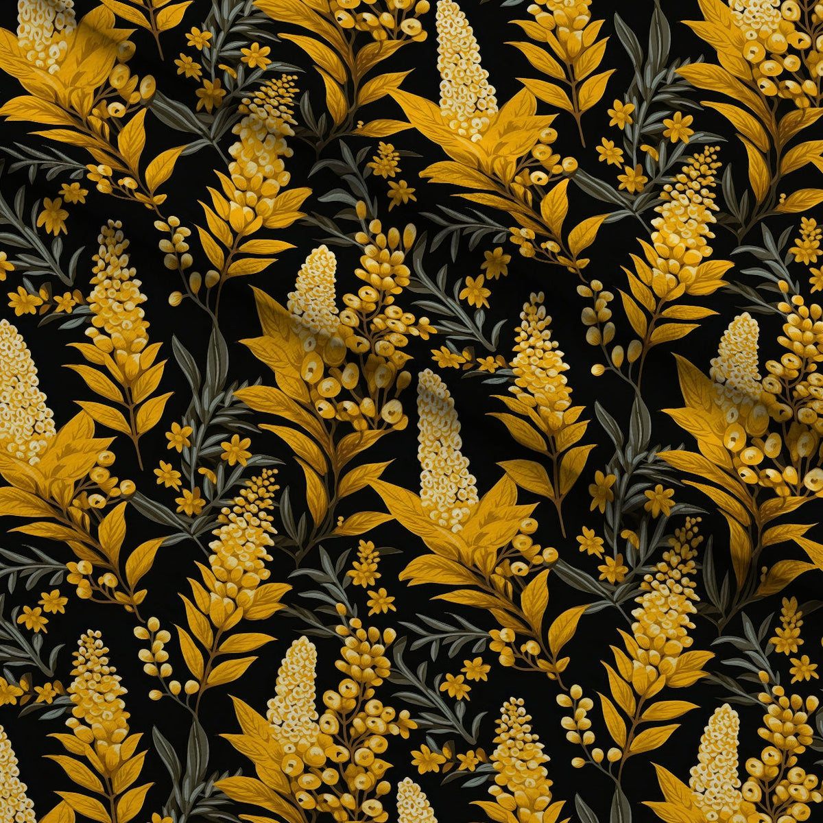 Midnight Mimosa Pattern 7 Minky Fabric