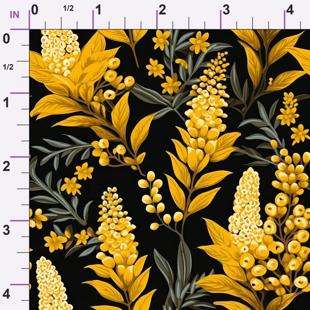Midnight Mimosa Pattern 7 Minky Fabric