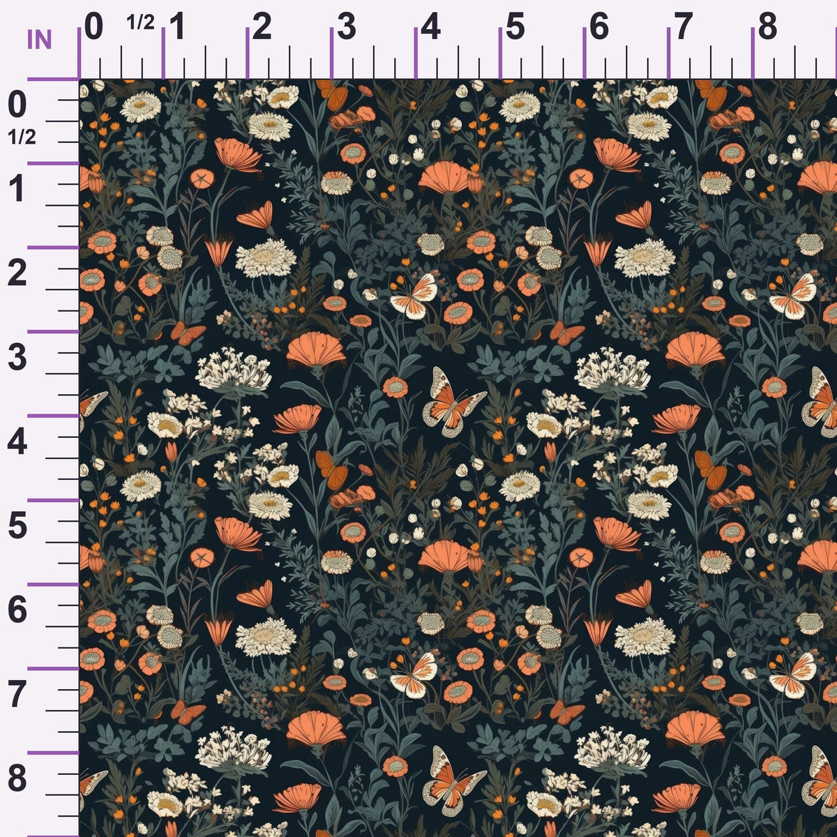Midnight Monarchs Pattern 1 Minky Fabric