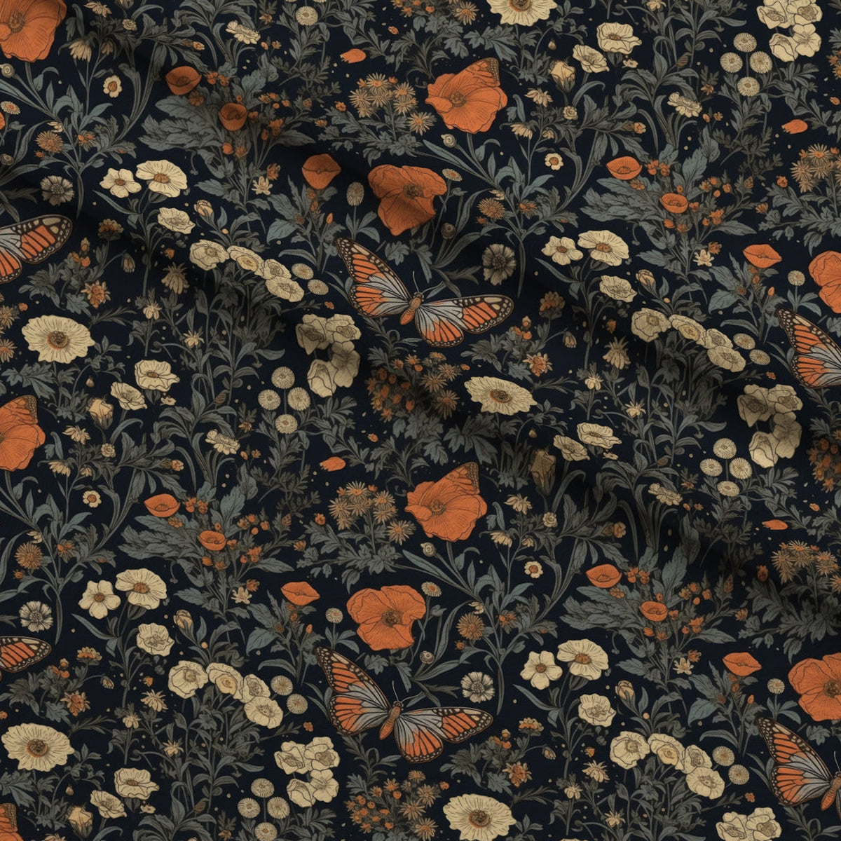 Midnight Monarchs Pattern 10 Minky Fabric