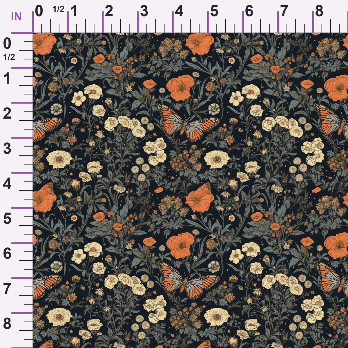 Midnight Monarchs Pattern 10 Minky Fabric