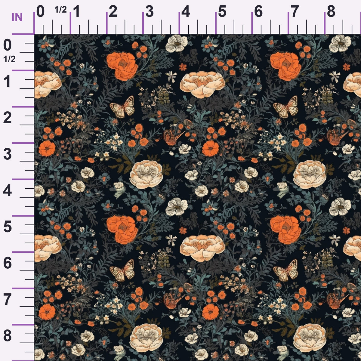 Midnight Monarchs Pattern 2 Minky Fabric