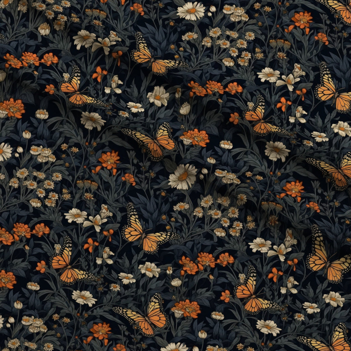 Midnight Monarchs Pattern 3 Minky Fabric