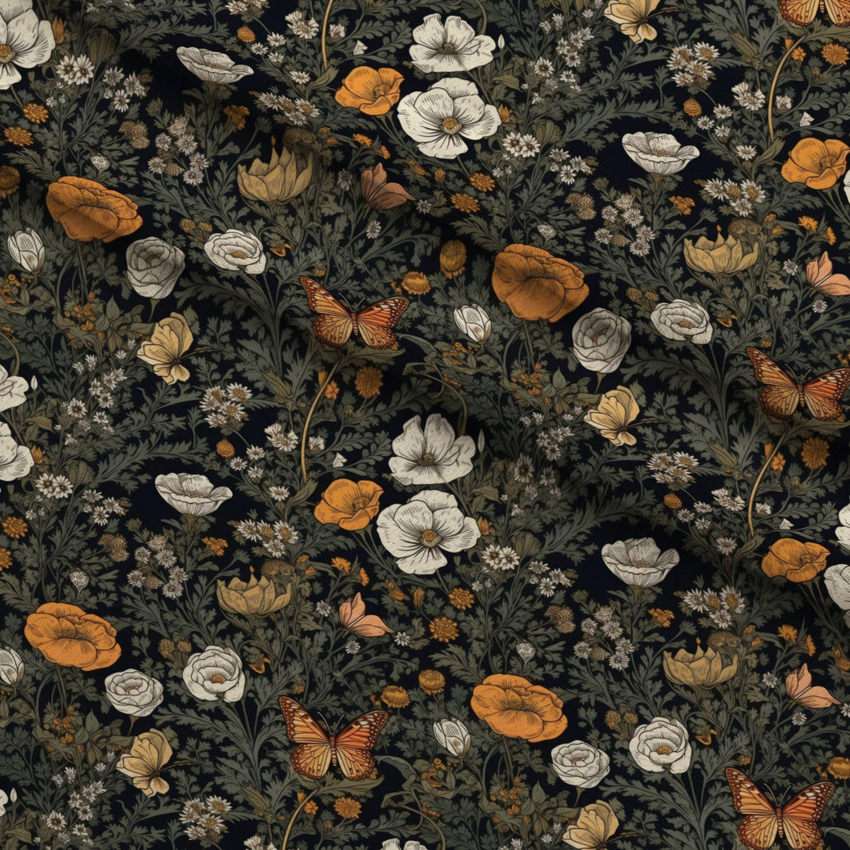 Midnight Monarchs Pattern 4 Minky Fabric