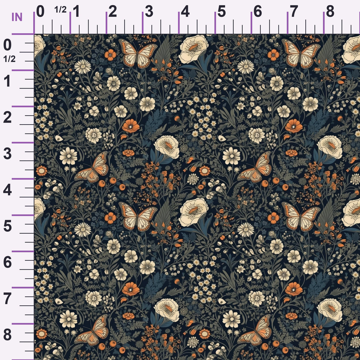Midnight Monarchs Pattern 6 Minky Fabric