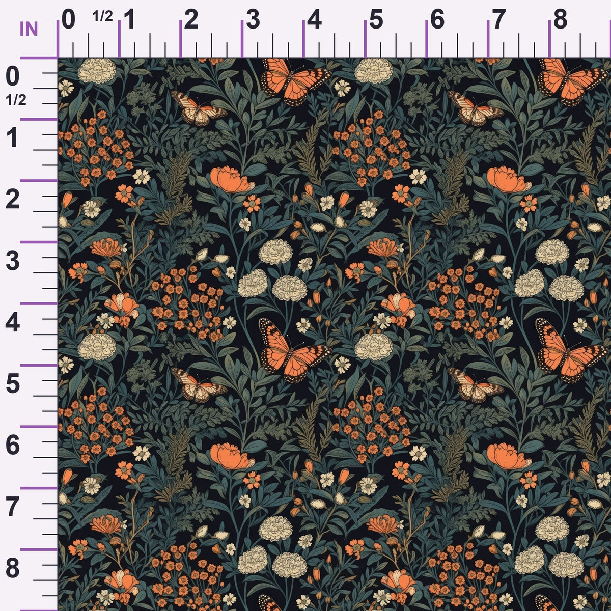 Midnight Monarchs Pattern 9 Minky Fabric